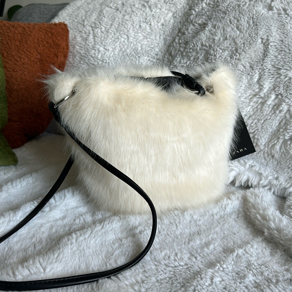 Zara fur bucket bag